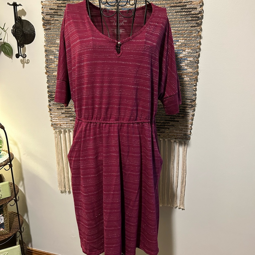 Sonoma Metallic Short Sleeve Dress